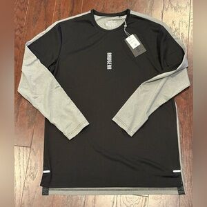 RAWGEAR Men’s Black & Gray Long Sleeve Performance Athletic Shirt Size XL NWT